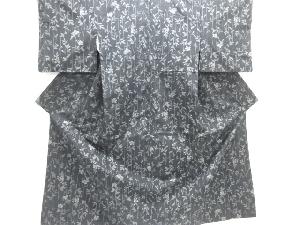 花模様織り出し手織り紬着物